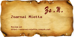 Zsarnai Mietta névjegykártya